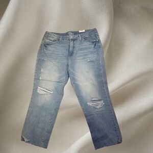 Time and Tru Medium Blue Distressed Boyfriend Jeans